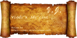 Vidák Jácint névjegykártya